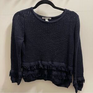 𝅺navy blue cut out back sweater